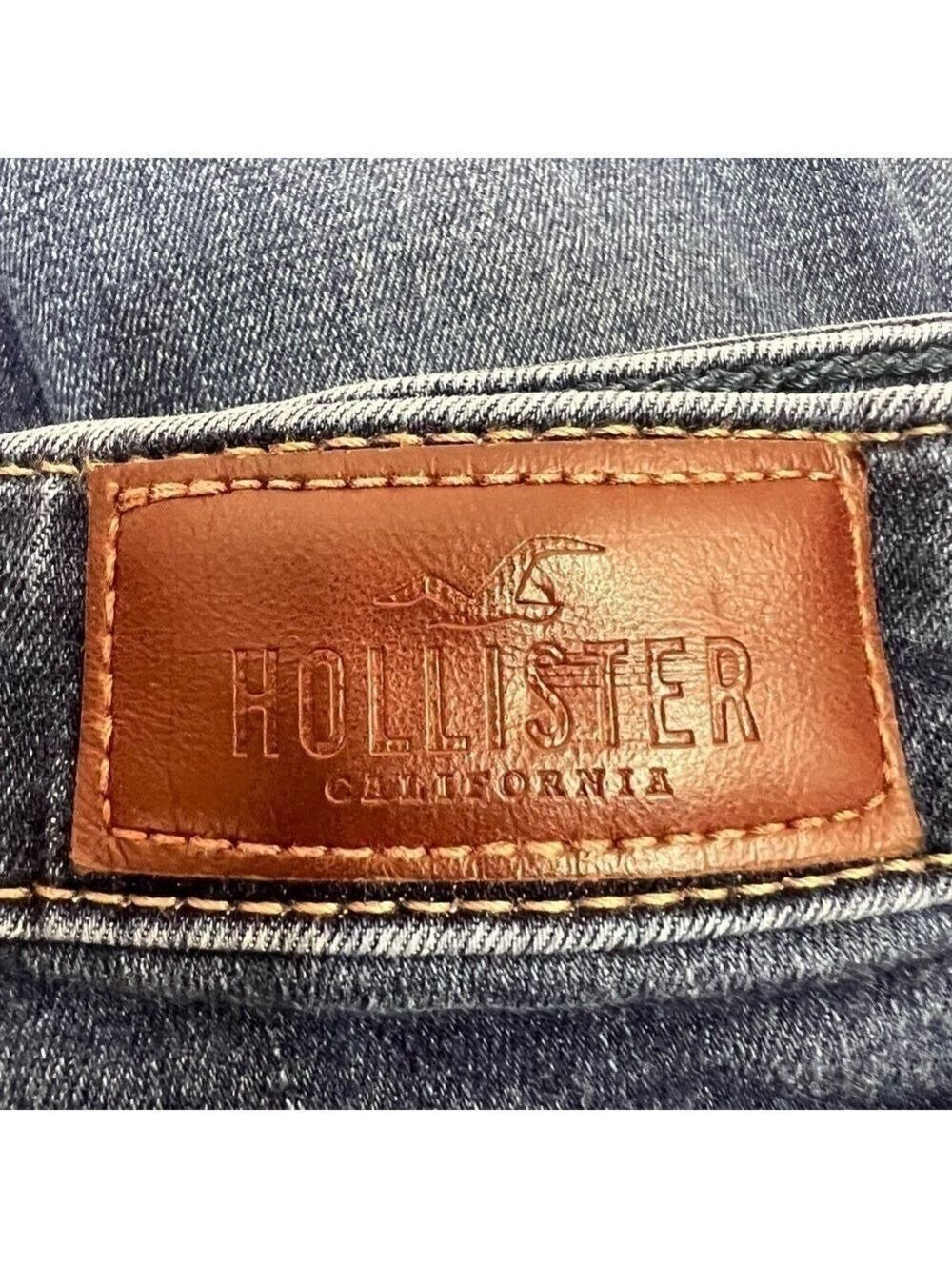 Hollister Jeans Womens Sz 5 S Blue High Rise Super Skinny Crop Distressed 27x24 - Picture 12 of 14